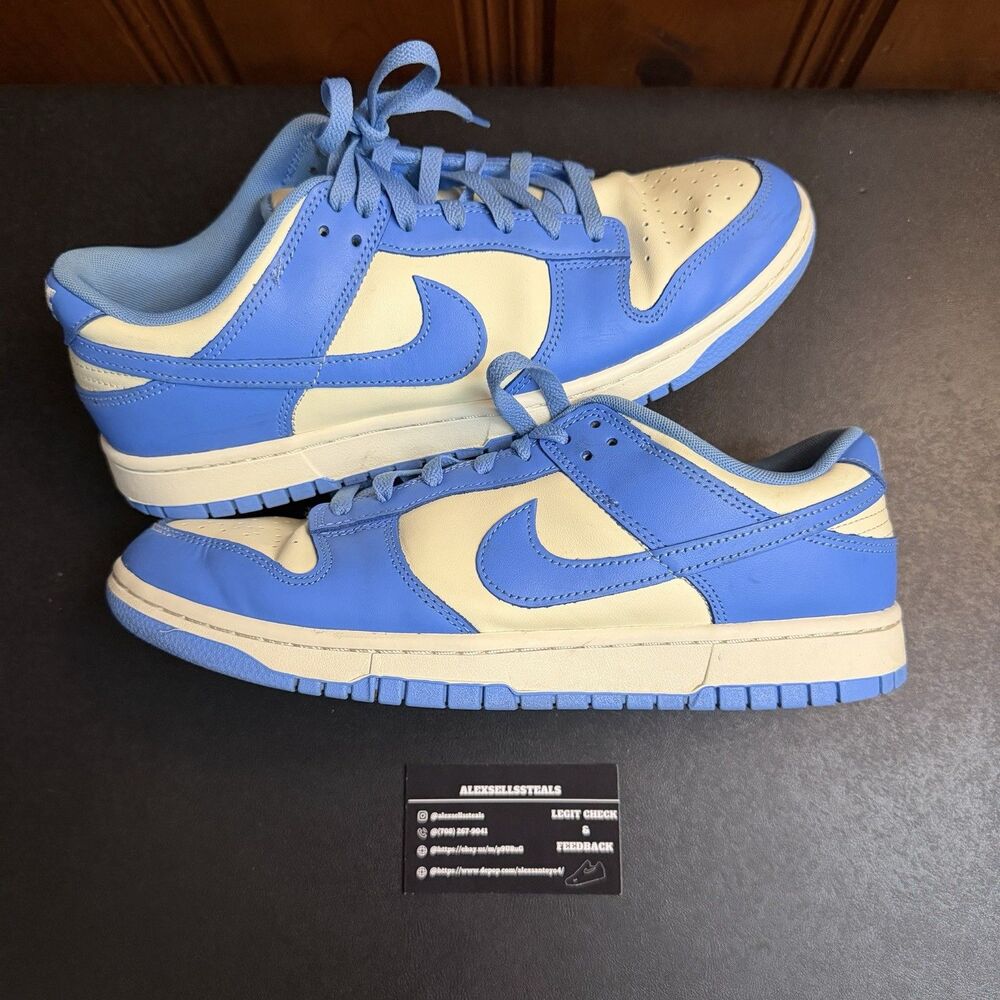 Nike Dunk Low Retro University Blue UNC Baby Blue Size 10.5 Men (DV0833-113)